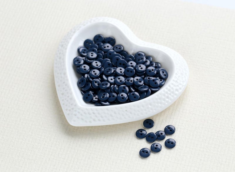 GANSSIA 500pcs 9mm (11/32 Inch) Tiny and Small Size Resin Buttons for Garments Sewing 2 Holes Dark Blue Color Buttons DIY Crafts - Image 3