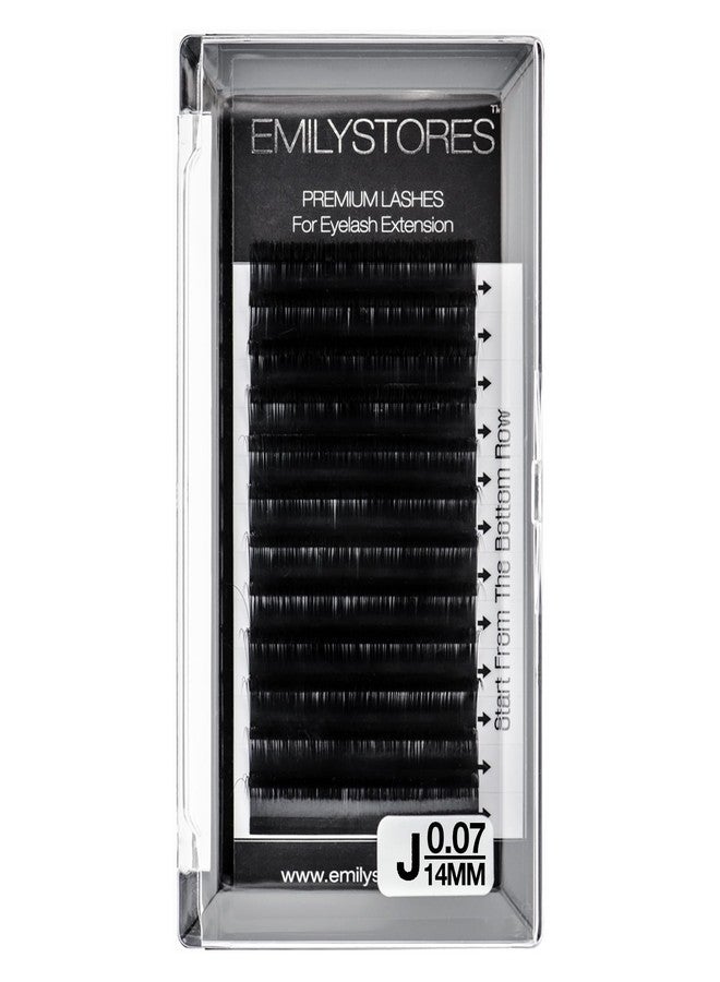 EMILYSTORES Lash Extensions 0.07mm Thickness J Curl Length 14mm Natural Looking Easy Fan Eye Lashes For Eyelash Extensions(0.07,J,14mm) - Image 1