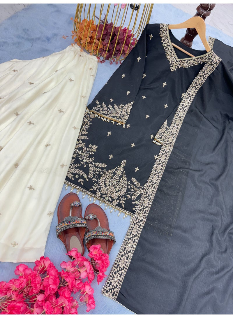 Super Asian Designer Salwaar Set with 5 mm Sequin Embroidery & Fancy Dupatta – Premium Festive Wear  - Image 1