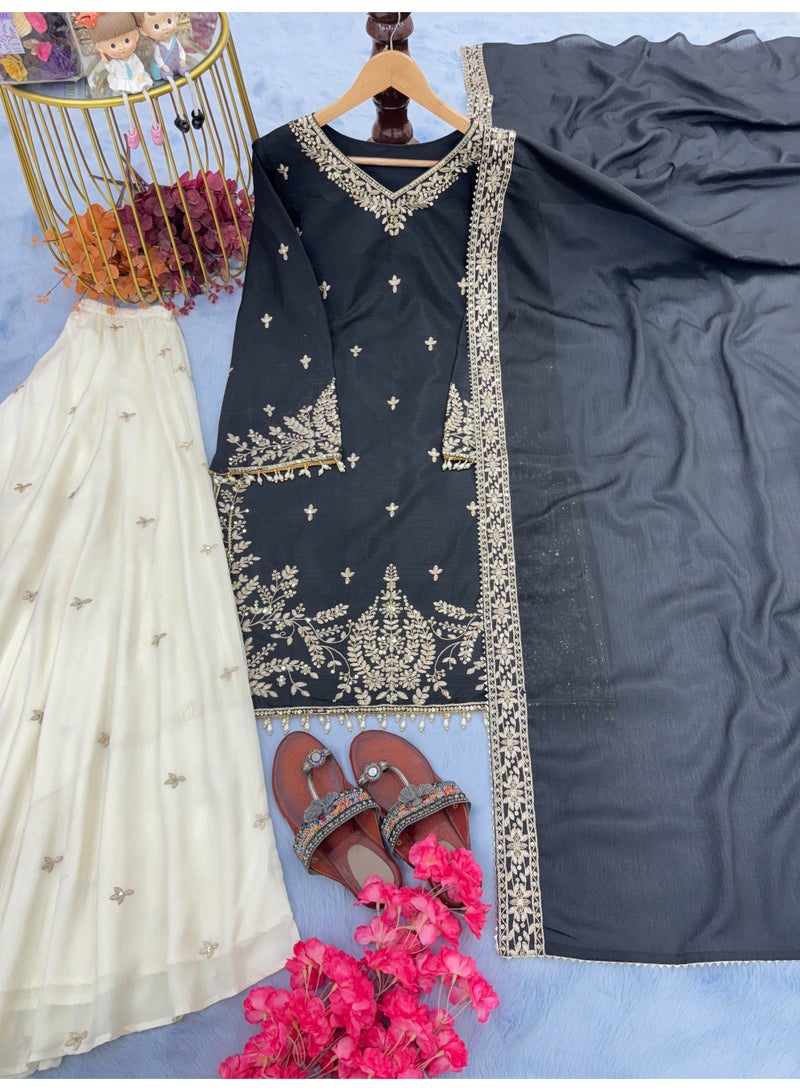 Super Asian Designer Salwaar Set with 5 mm Sequin Embroidery & Fancy Dupatta – Premium Festive Wear  - Image 2