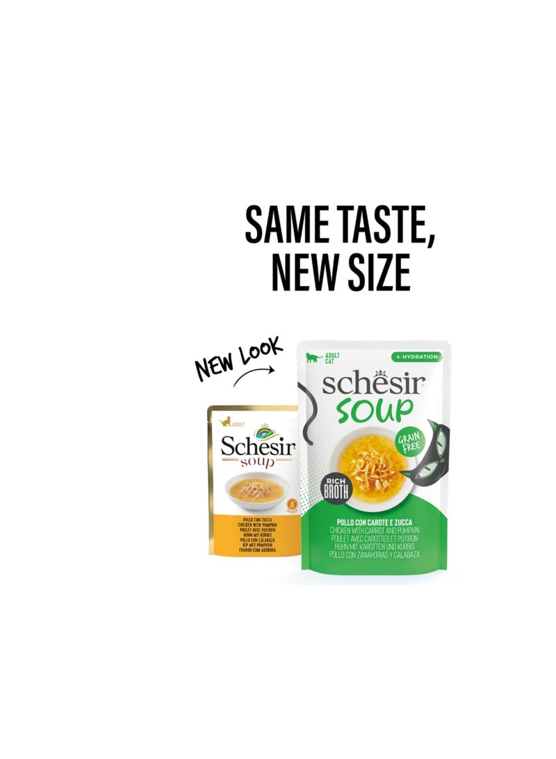 Schesir Soup Cat Wet Food in Soup Pouch-Chicken With pumpkin 40g [MOQ:12pcs] - Image 1