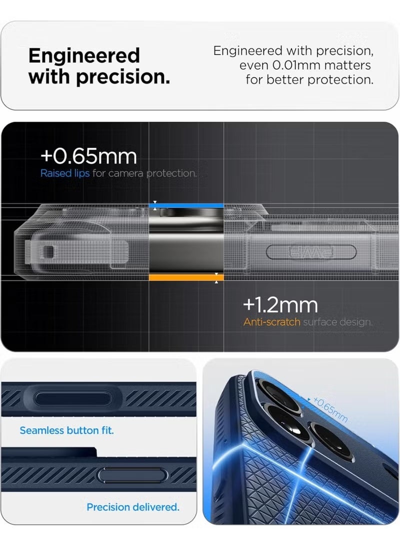 كارنييل غطاء حماية Liquid Air iPhone 17 Pro 2025 نحيف أزرق داكن مصنوع من مادة TPU الواقية، مقاوم للصدمات وخفيف الوزن ومقاوم للخدش، غطاء iPhone 17 Pro مضاد للانزلاق ومتين وناعم، متوافق مع MagSafe - Image 4