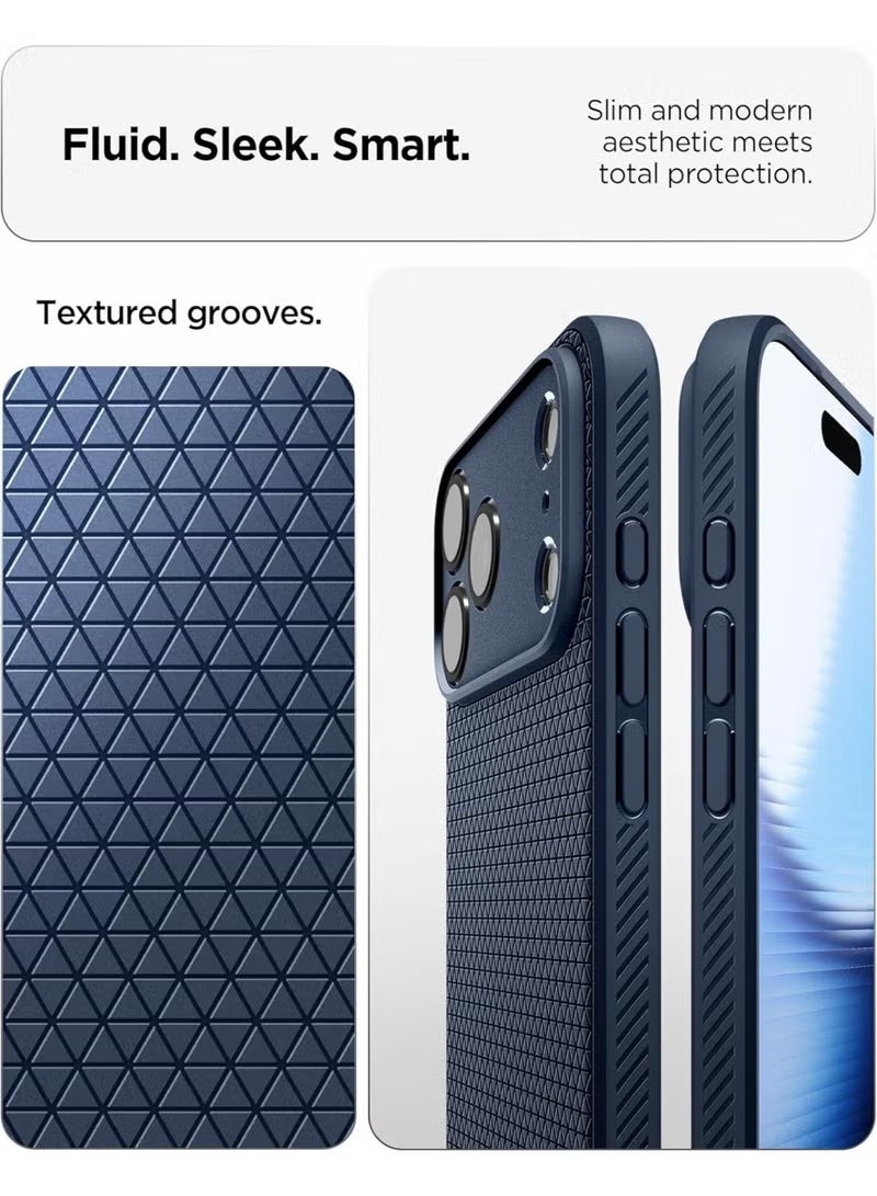 كارنييل غطاء حماية Liquid Air iPhone 17 Pro 2025 نحيف أزرق داكن مصنوع من مادة TPU الواقية، مقاوم للصدمات وخفيف الوزن ومقاوم للخدش، غطاء iPhone 17 Pro مضاد للانزلاق ومتين وناعم، متوافق مع MagSafe - Image 3