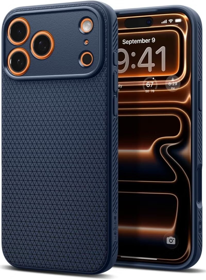 كارنييل غطاء حماية Liquid Air iPhone 17 Pro 2025 نحيف أزرق داكن مصنوع من مادة TPU الواقية، مقاوم للصدمات وخفيف الوزن ومقاوم للخدش، غطاء iPhone 17 Pro مضاد للانزلاق ومتين وناعم، متوافق مع MagSafe - Image 1