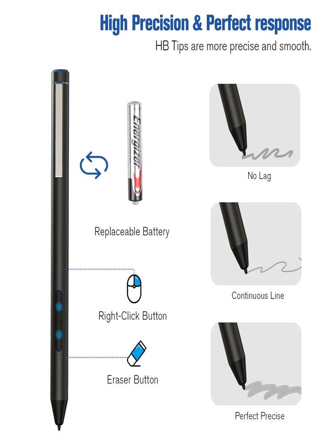 إيفر قلم iafer Stylus لأجهزة Surface، عمر افتراضي يصل إلى 3000 ساعة مع 1024 مستوى ضغط، متوافق مع أجهزة Surface Pro 8 و7 و6 و5 و4 و3، وSurface Laptop 4/3/2/1، وSurface Book 3/2/1، وSurface Go 3/2/1 - Image 5