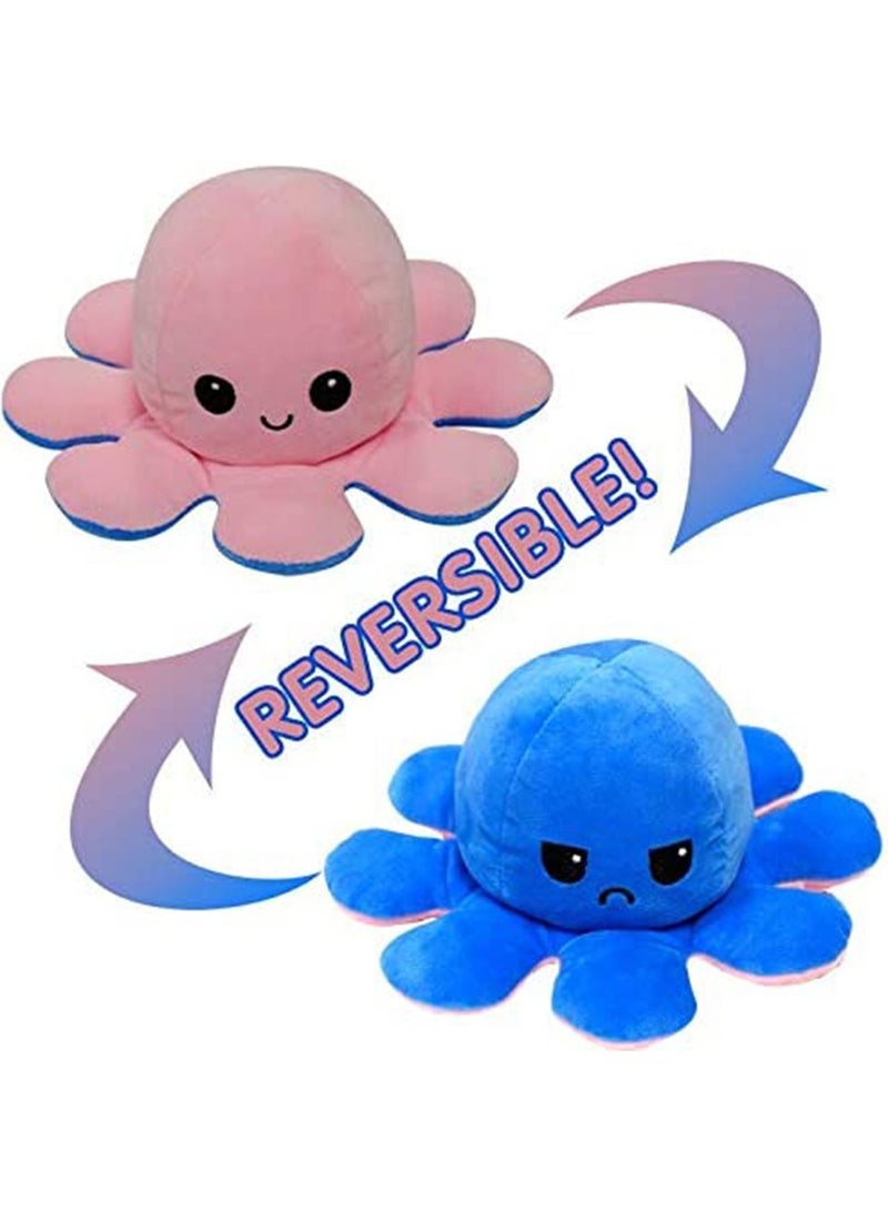 GT-Wheel Cute Double-sided Octopus Flip Plushie, Reversible Octopus Plush Stuffed Animals Doll Creative Toy Gifts for Kids, Girls, Boys, Friends (pink dark blue)  - Image 1