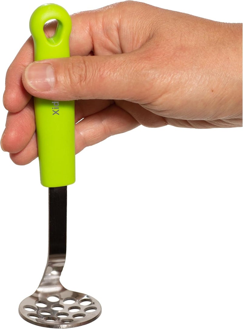 Xidgets Mini Avocado Masher, Small Potato Masher, Heavy Duty, Kitchen Utensil. Stainless Steel, Tiny Masher, Compact Mini Masher for Avocado - Effortless Guacamole Preparation, Dishwasher Safe.… (Green) - Image 3