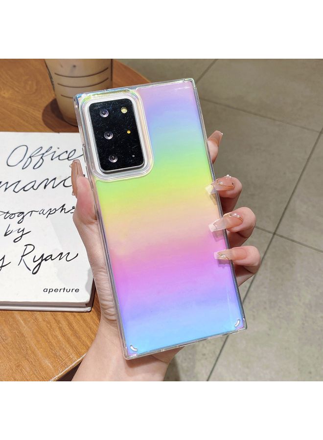 HuHa Case Cover For Samsung Galaxy Note20 Ultra Color Plating Acrylic + TPU Phone Case Rainbow 