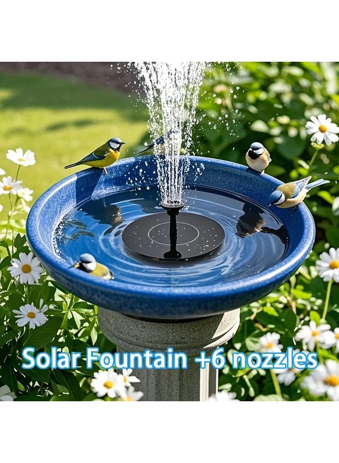 Solar Fountain Pump With 6 Nozzles Outdoor Water Feature Self Circulating - Image 1