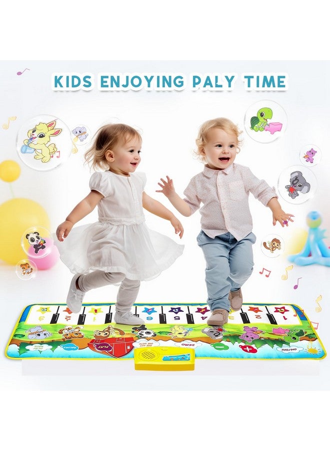 أم سانميرسن سجادة بيانو، سجادة موسيقية 39.5 بوصة × 14 بوصة، سجادة بيانو بها 8 أصوات آلات موسيقية للأطفال الصغار، سجادة رقص تعمل باللمس للأطفال من سن 1 إلى 3 سنوات، هدايا للأولاد والبنات - Image 4