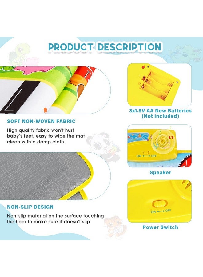 أم سانميرسن سجادة بيانو، سجادة موسيقية 39.5 بوصة × 14 بوصة، سجادة بيانو بها 8 أصوات آلات موسيقية للأطفال الصغار، سجادة رقص تعمل باللمس للأطفال من سن 1 إلى 3 سنوات، هدايا للأولاد والبنات - Image 3