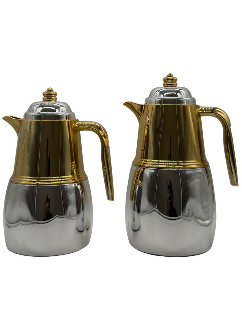 AL-GANNAS 2 Peice Thermos Set for Tea & Coffee | 1L & 0.7L | High-Quality with 2-Year Heat Retention Warranty | Elegant New Design - Image 1