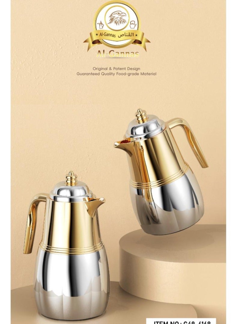 AL-GANNAS 2 Peice Thermos Set for Tea & Coffee | 1L & 0.7L | High-Quality with 2-Year Heat Retention Warranty | Elegant New Design - Image 5