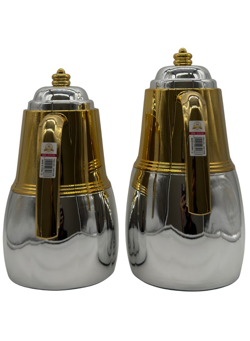 AL-GANNAS 2 Peice Thermos Set for Tea & Coffee | 1L & 0.7L | High-Quality with 2-Year Heat Retention Warranty | Elegant New Design - Image 2