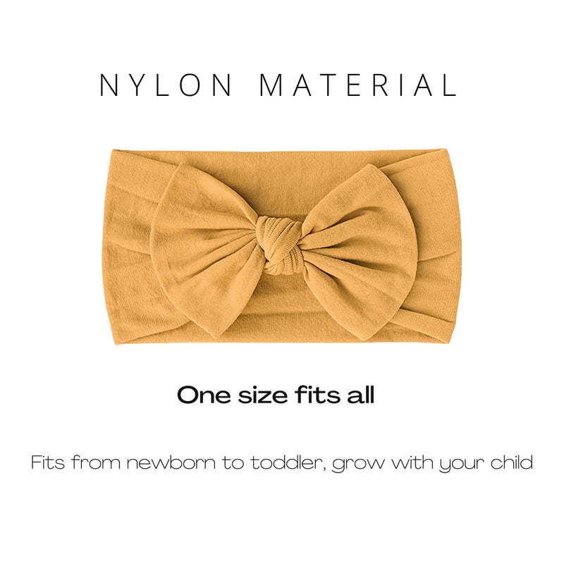 Prohouse 20PCS Baby Nylon Headbands Hairbands Hair Bow Elastics for Baby Girls Newborn Infant Toddlers Kids - Image 2