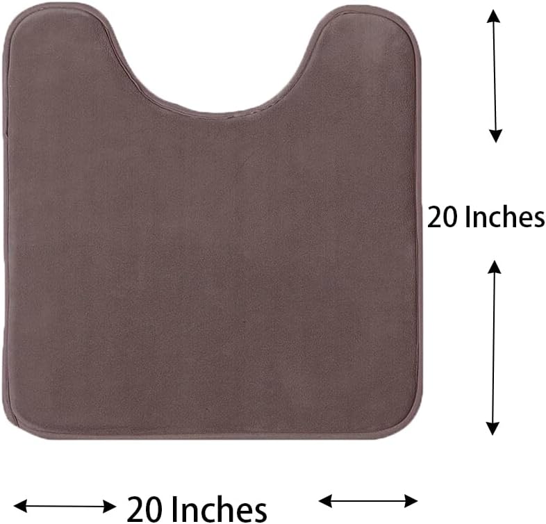 Madeals Toilet Mat and lid Cover Set with Toilet Tank Cover 3 Piece Toilet Set Brown - Image 3