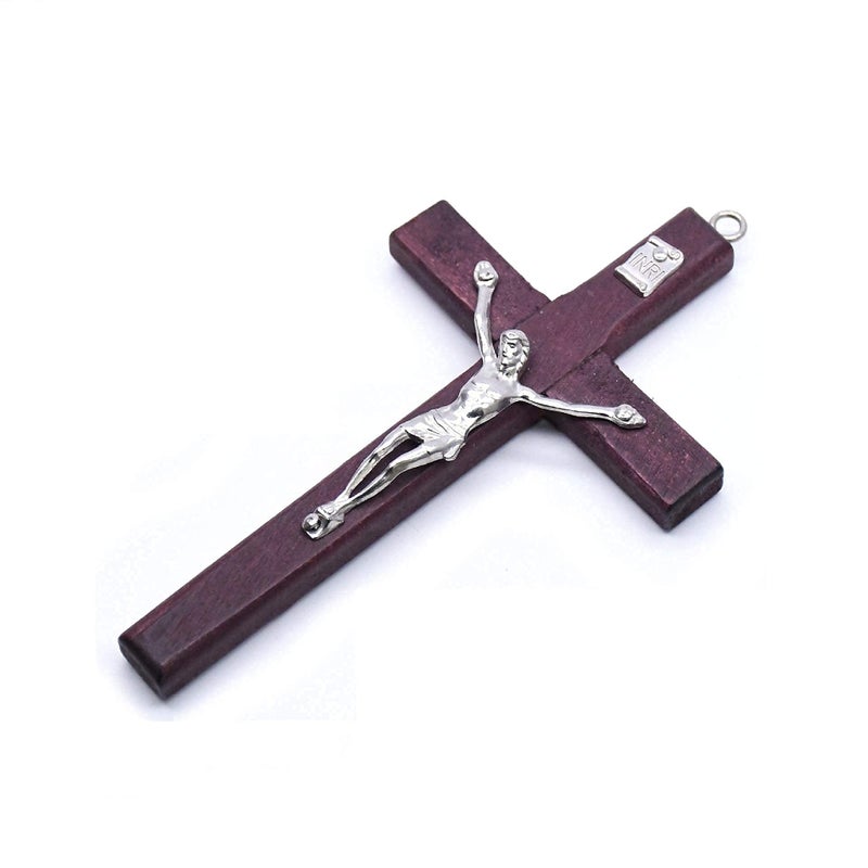 CHENGXIN Catholic Crucifix Wall Cross 3 Pack, Small Wooden Cross with Jesus for Home Decor, 4.7 inches - Image 3