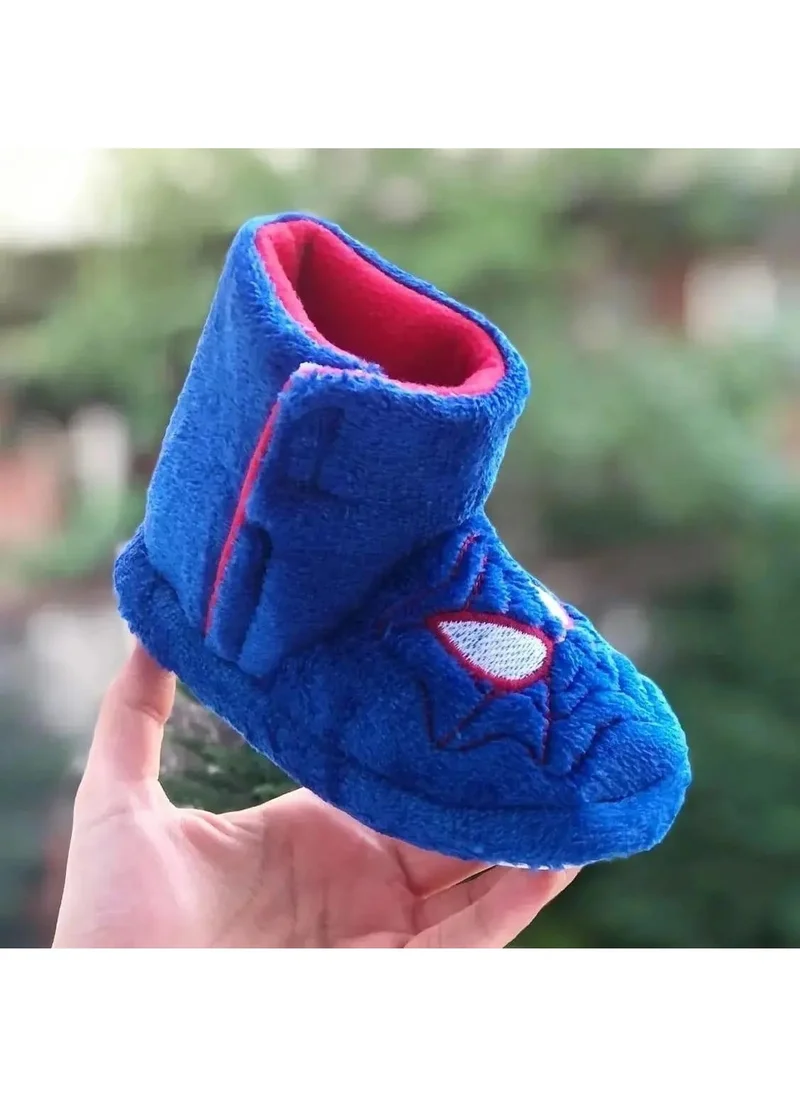 MyChild Spiderman Figured Children's Slippers, Home Shoes, Anti-Slip Sole Slippers, Kindergarten Nursery Shoes, Warm