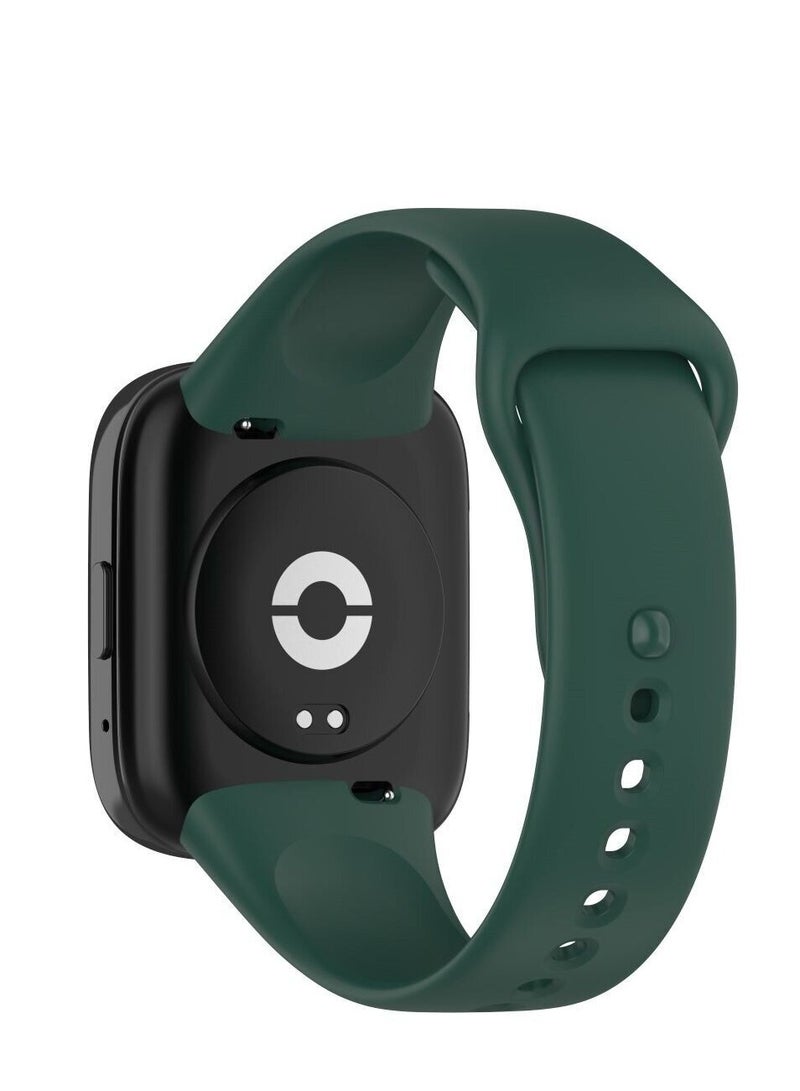 ten.tech Redmi Watch 3 Active Strap High Quality Silicone Material Padded Press Strap Strong and Durable Green - Image 2