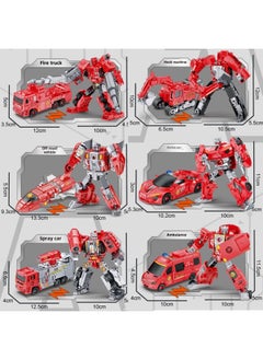 Generic Guangdong Star Sea Land And Air Deformation Team Boy Robot Combination Model Helicopter Armor Tank Seven-in-one Toy-Colour:Yuexing Fire Transformation Team  - Image 1