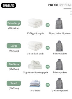 DUNISO 4 PCS Portable Vacuum Storage Bag with Electric Pump, Reusable Travel Vacuum Sealer Bags, Compression Airtight Sealer Bags with Seal Special-Grip Clip, Space Saver Compression Bags for Clothes, Mattress, Blanket, Duvets, Pillows, Comforters, Quilt  - Image 2