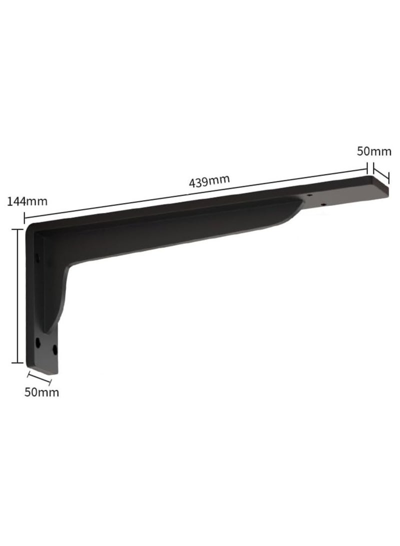 Rubik Shelf Brackets 17.5 inch - 2pcs Wall Mounted Triangle Heavy Duty Corner Brace Joint Right Angle L Bracket for DIY Table Bench Countertop - Black  - Image 2