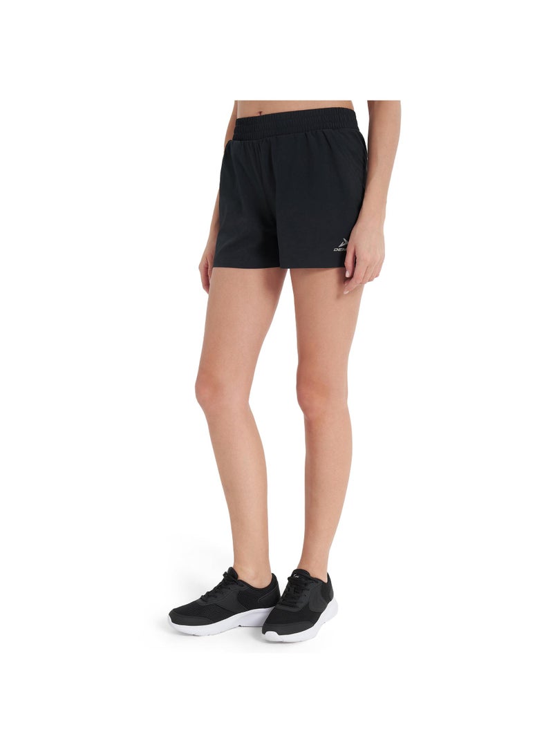 Demix Women's Running Shorts - Demix Black Lightweight & Breathable Athletic Shorts with Moisture-Wicking Fabric & Reflective Details - Image 1