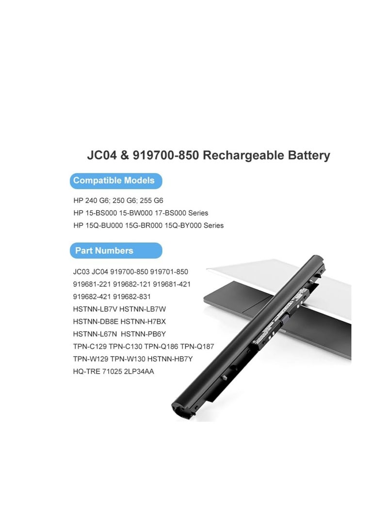 Terabyte Battery JC04,JC03 for HP 919701-850 250 G6 255 240 245 G6 Pavilion 15 15-BS 15-BW 14-BS 14-BW 17-BS Series HSTNN-LB7V HSTNN-LB7W HSTNN-DB8E Spare 919700-850 H STNN-HB7X - Image 3