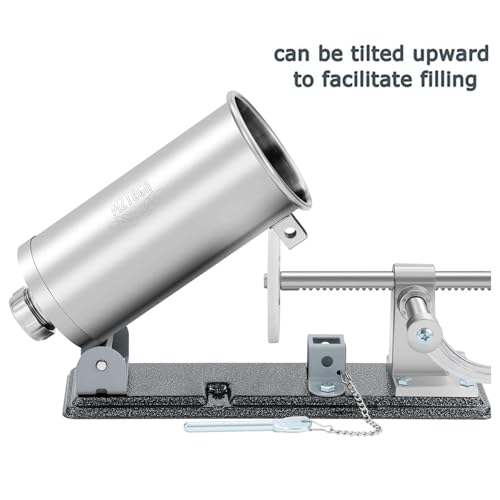 MZTOGR Sausage Stuffer, 2.5LBS Stainless Steel Horizontal Sausage Maker, Homemade Manual Meat Filling Kitchen Machine with 8 Stuffing Tubes - Image 3