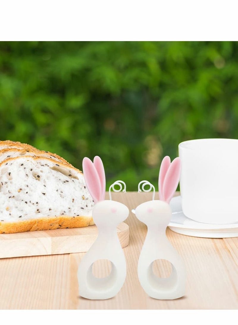 Excefore 2Pcs Silicone Mold 3D Kissing Couple Rabbit Candle Molds for Candle Making, Bunny Silicone Mold, DIY Candle Plaster Soap Craft Making Tool - Image 4