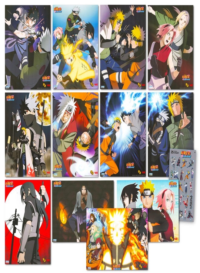 Naruto Posters For Bedroom Room Decor Bundle | 12 Posters for Walls Anime Poster Pack Set With Anime Stickers | Naruto Room Decorations Set - Image 1