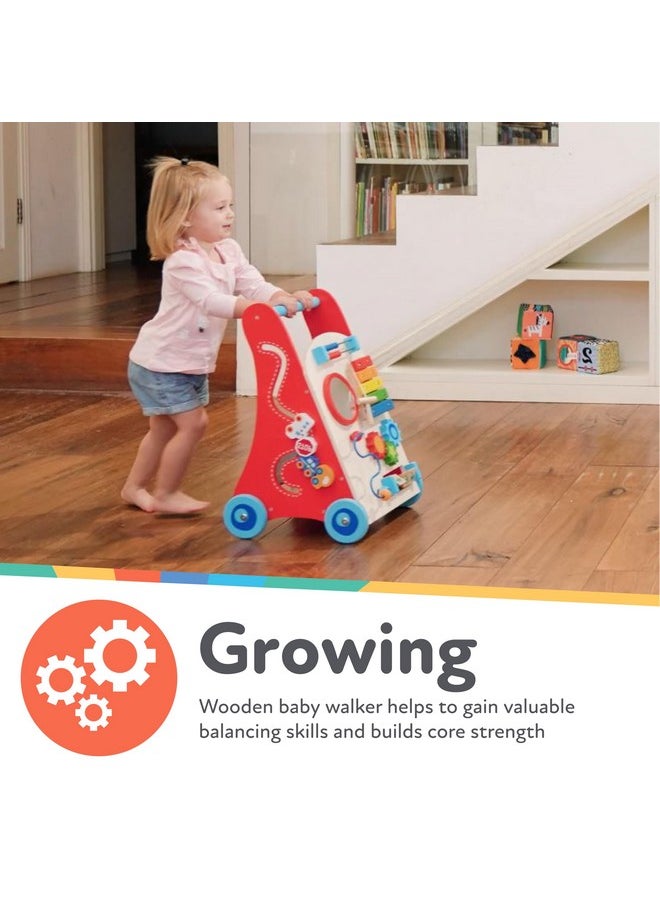 Nuby - Wooden Baby Walker With Interactive Features For Early Development, Promotes Walking, Motor Skills, And Creativity - Image 1