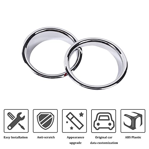 Qiosreui Front Fog Light Lamp Cover Ring for Hummer H2 2003-2009 Accessories, Fog Lamp Trim Frame Molding Protector, Front Bumper Fog Light Ring Bezels Covers Trim, ABS (Chrome) - Image 2