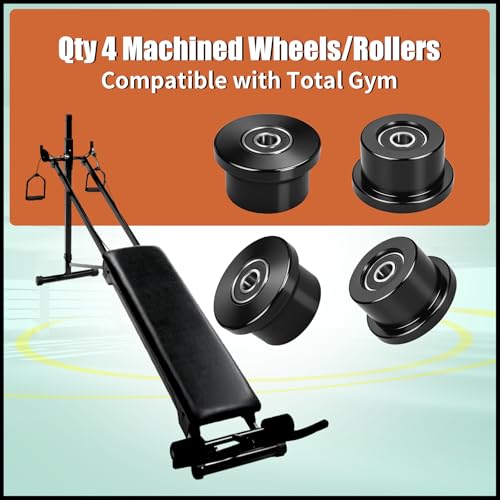 Vsttar Qty4 Machined WheelsRollers Compatible Total Gym Replacement Fits Models 10001100140015001600170018001900AchieverForceGoldMaxPlatinumPlatinum PlusProSupraSupremeUltimaUltraXLI - Image 3