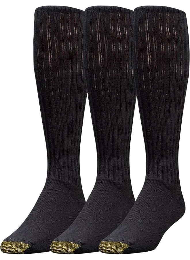 GOLDTOE جوارب رياضية قطنية للرجال من جولد تو (عبوة 3) اللون - أسود الحجم - 10-13 - Image 1