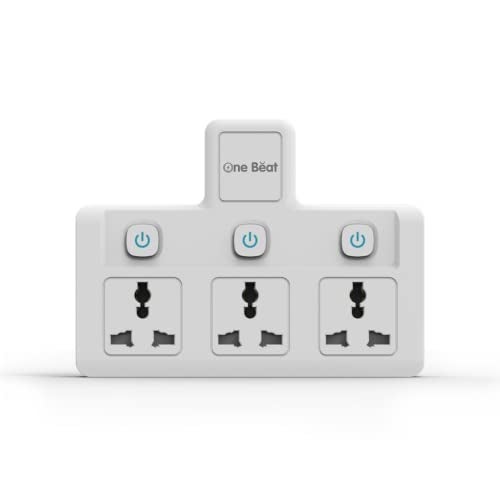One Beat Cordless Extension Board with Individual Switch-Multi Plug Socket with 3 Sockets - Flex Board with Safety Shutter Protection - Image 1