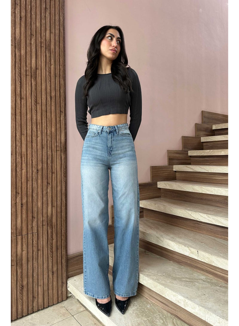 CIZARO Baggy - High-Waist Dusty Light Blue Jeans - Image 1