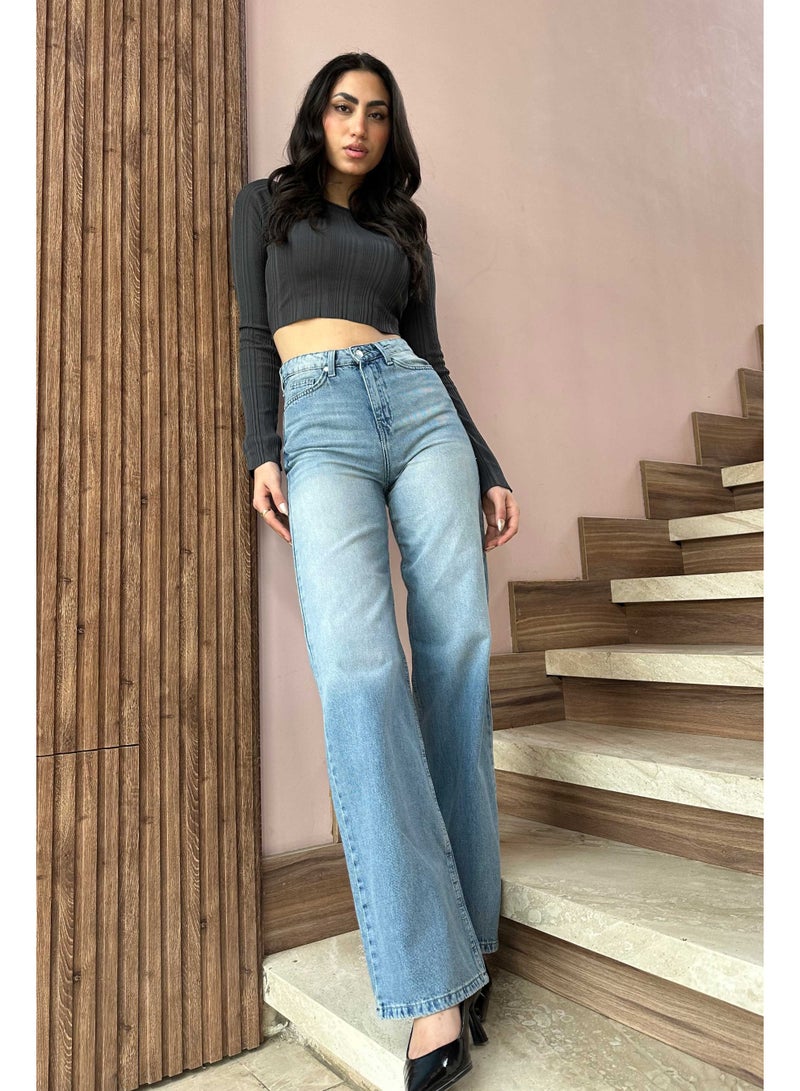 CIZARO Baggy - High-Waist Dusty Light Blue Jeans - Image 2