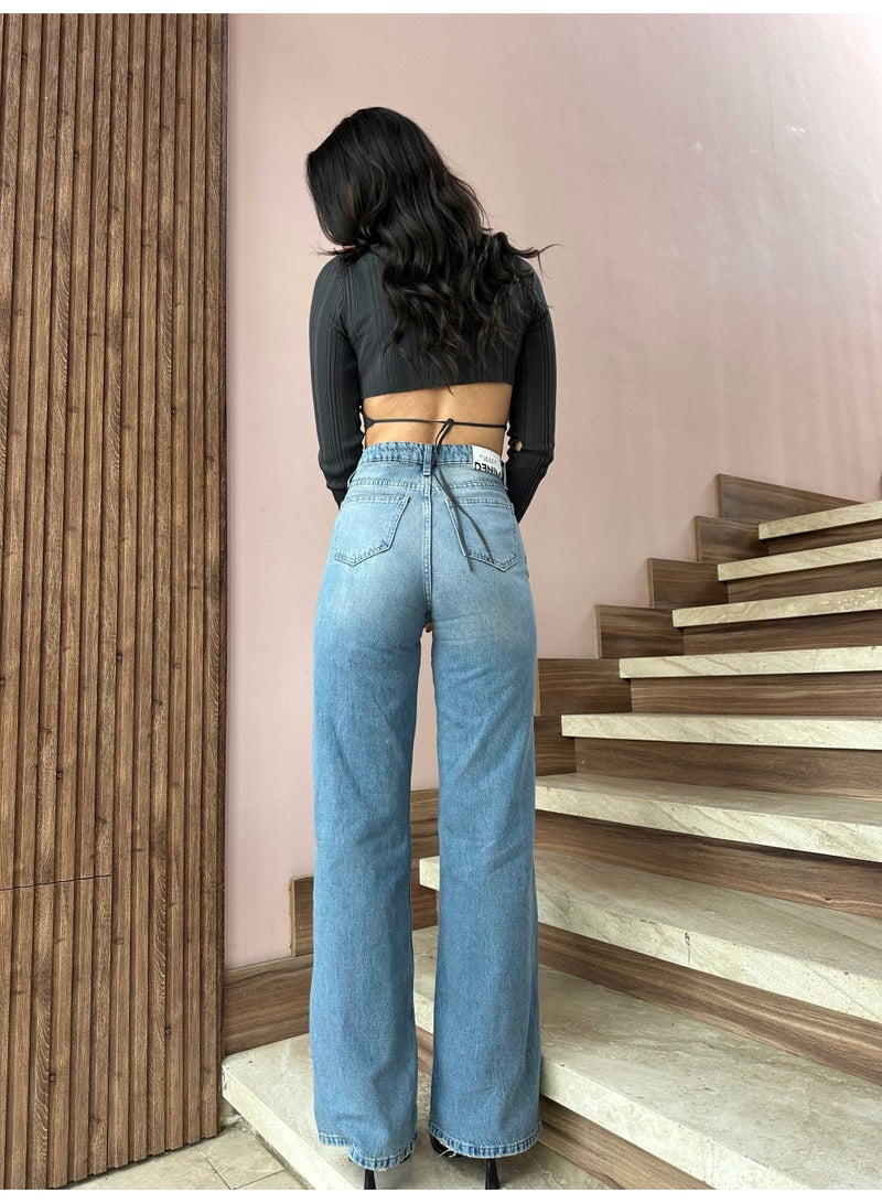 CIZARO Baggy - High-Waist Dusty Light Blue Jeans - Image 3