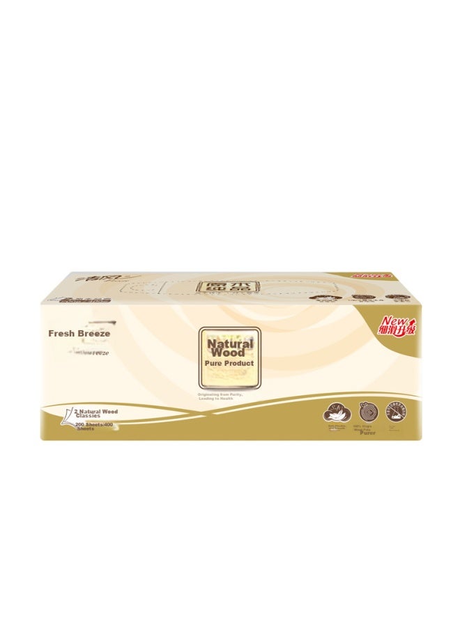 APP Qingfeng Facial Tissues, Natural Wood Pure, 2-ply 200 Sheets*3 Boxes L Size, Boxed Tissues, Toilet Paper, Napkins - Image 3