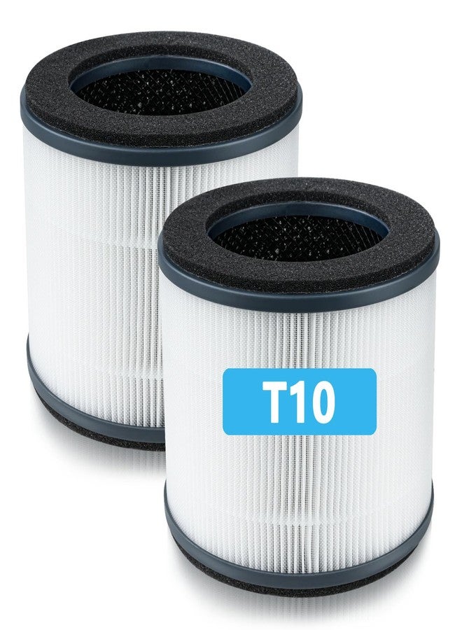 بي بي تي بام بوتس فلتر بديل BBT BAMBOOST AP-T10FL متوافق مع أجهزة تنقية الهواء Homedics AP-T10-BK و AP-T10-WT Total CleanAir 360-Degree HEPA من نوع H13، فلتر HEPA حقيقي وفلتر كربون نشط، عبوة من قطعتين - Image 1