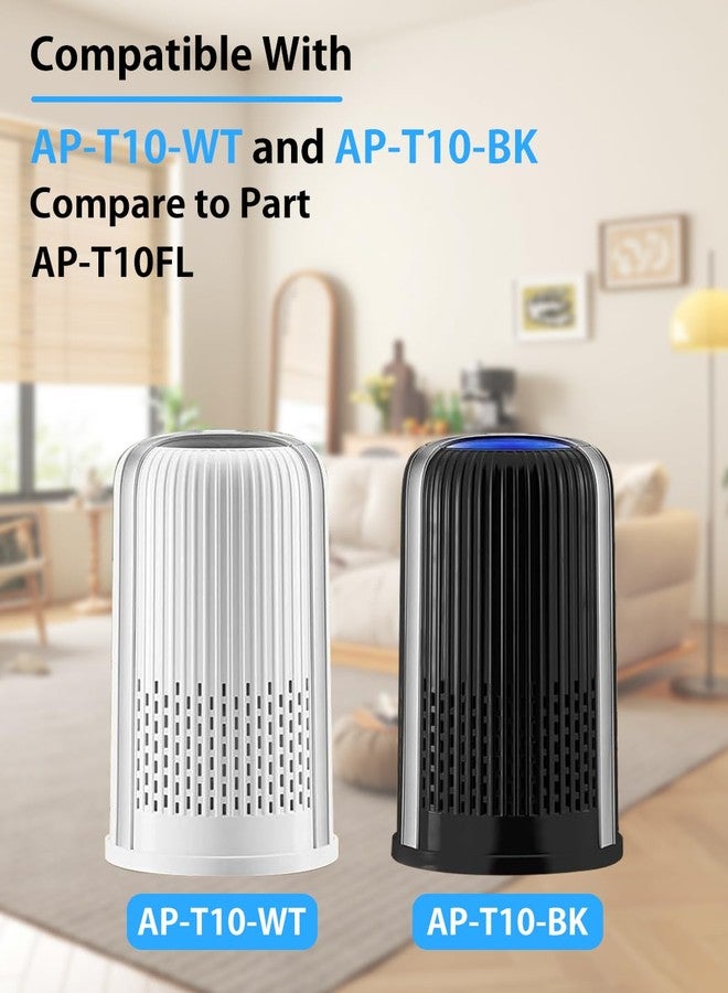 بي بي تي بام بوتس فلتر بديل BBT BAMBOOST AP-T10FL متوافق مع أجهزة تنقية الهواء Homedics AP-T10-BK و AP-T10-WT Total CleanAir 360-Degree HEPA من نوع H13، فلتر HEPA حقيقي وفلتر كربون نشط، عبوة من قطعتين - Image 4