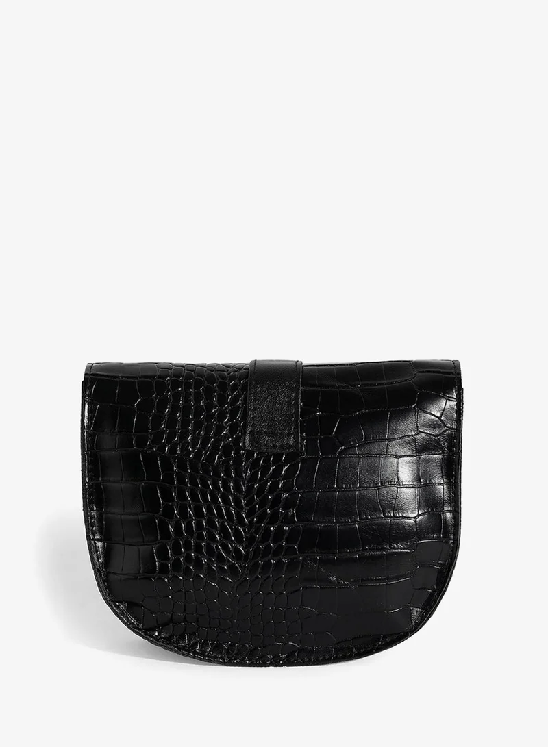 Haute Sauce  Croco Black Cross Body Bag for Women | Best Price UAE
