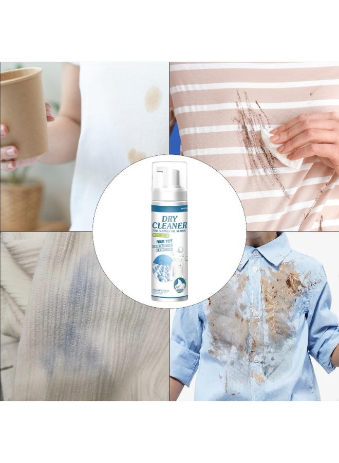 SYOSI بخاخ تنظيف جاف للملابس، بخاخ مزيل البقع، مزيل بقع الزيت، مزيل بقع منزلي بدون ماء، مزيل بقع الأقمشة للملابس - Image 3