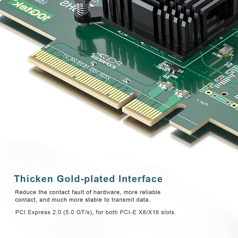 ipolex 10Gb Network Card X520-DA2-Intel PCI-E Ethernet Card NIC Dual SFP+ Port E10G42BTDA, Intel 82599EN Controller, 10G PCI Express LAN Adapter Support Windows Server/Windows, Linux, Vmware - Image 3