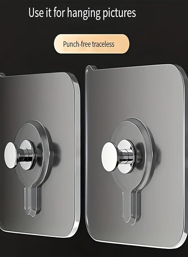 Fruhrer Wall Hooks for Photo Frames - Adhesive Wall Hooks Heavy Duty,Nail Free Seamless Adhesive Non-Trace No Drilling Installation Hanging (15) - Image 3