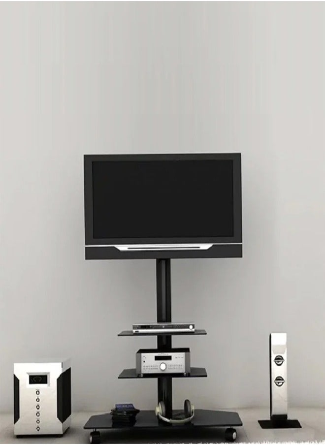 Skill Tech SH 301FS Aluminium TV Stand with Glass Base and AV Shelf for 32–55 Inch Screens, VESA 600x400mm, Max Load 30kg – Modern TV Stand with Storage  - Image 2
