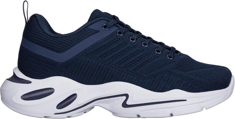 CALTO Mens Invisible Height Increasing Elevator Shoes NavyWhite Super Lightweight Sporty Sneakers 26 Inches Taller Q331 Size 10 DM US