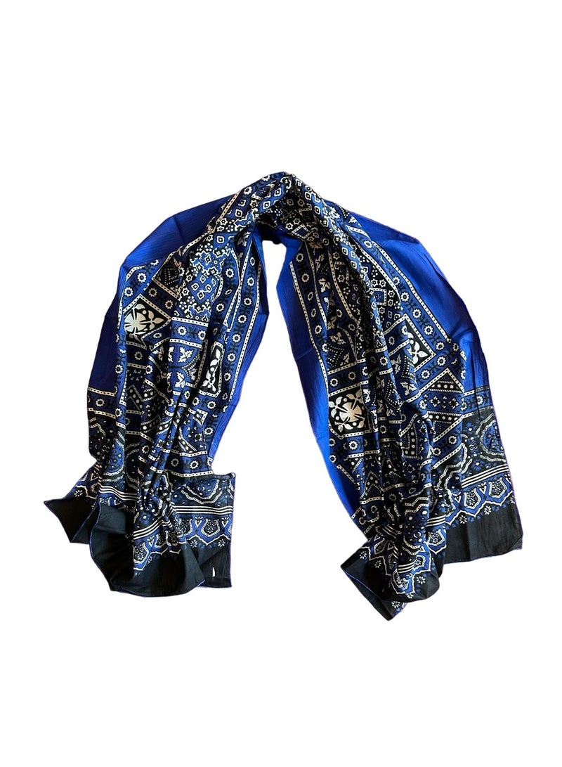 Ajrak | Blue Color | Multi Design | Unisex - Image 1