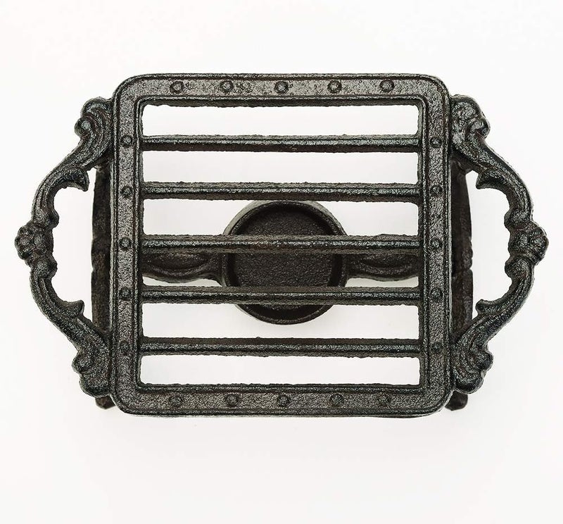 Sungmor Heavy Duty Cast Iron Teapot Dish Warmer Stable Holder for Tealight Stand | Tealight Warmer Decorative Stove for Villa Yard Balcony-Square - Image 1